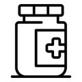 Pill jar icon outline vector. Pharmacy bottle Royalty Free Stock Photo