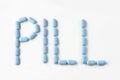 Pill keyword shaped in isolated background