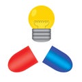 Pill and light bulb Royalty Free Stock Photo