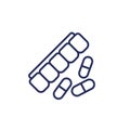 pill organizer icon, line vector Royalty Free Stock Photo
