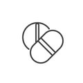 Pill, tablet line icon