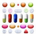 Pill and tablets set Royalty Free Stock Photo