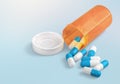 Pill with tube on tablet