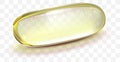 Pill vitamin omega 3 fish oil on transparent background