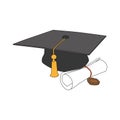 Undergraduate toga and diploma Royalty Free Stock Photo