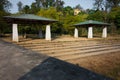 Pillar based canopy shelters in an outdoor park. Dehradun, India Royalty Free Stock Photo