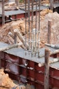 Pillar and beam being constructed at construction site Royalty Free Stock Photo