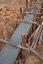 Pillar and beam being constructed at construction site Royalty Free Stock Photo