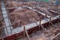 Pillar and beam being constructed at construction site Royalty Free Stock Photo