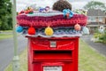 Pillar Box with Crochet Decoration, Basingstoke Royalty Free Stock Photo