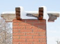 Pillar of brick with wooden roof