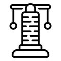 Pillar cat scratcher with spinning balls icon outline vector
