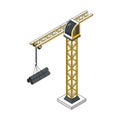 Pillar Crane Isometric Composition Royalty Free Stock Photo