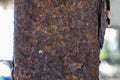 Pillar of Panoramic grunge rusted metal texture, rust and oxidized metal background Royalty Free Stock Photo