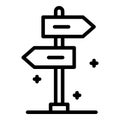Pillar with pointers icon, outline style