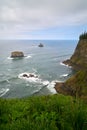 Pillar Rock and Pyramid Rock off Cape Meares vertical Royalty Free Stock Photo