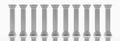 Pillar in a row, colonnade isolated on white. Marble column, court building detail. 3d illustration Royalty Free Stock Photo