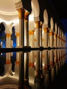 Pillar of Sheikh Zayed Surakarta Mosque with the background of the night sky Royalty Free Stock Photo