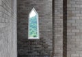 Pillar stone wall and window Royalty Free Stock Photo