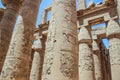 Pillared hall in Karnak Temple Complex (Luxor) Royalty Free Stock Photo