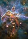 The Pillars of creation a star forming region in M16 the Eagle nebula Royalty Free Stock Photo