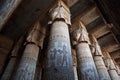 Decorated pillars and ceiling in Dendera temple, Egypt