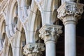 Pillars at the front of Doges Palace in Venice Italy Royalty Free Stock Photo