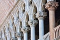 Pillars at the front of Doges Palace in Venice Italy Royalty Free Stock Photo