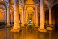 Pillars inside Basilica Cistern in Istanbul