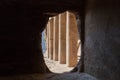 Pillars inside the Royal Tombs in the ancient city of Petra Royalty Free Stock Photo