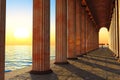 Pillars and sea