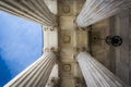 Pillars of the Surpreme Court Building in Washington, DC. Royalty Free Stock Photo