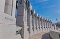 Pillars of the World War II Memorial in Washington DC