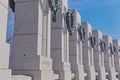 Pillars of the World War II Memorial in Washington DC