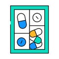 pillbox container icon color illustration