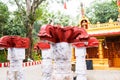 Pillers in front Japali Temple in Tirumala,Andhrapradesh,India Royalty Free Stock Photo