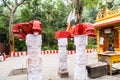 Pillers in front Japali Temple in Tirumala,Andhrapradesh,India Royalty Free Stock Photo