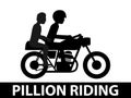 Pillion riding black and white