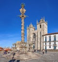 Pillory in the Cathedral Square aka Terreiro da Se Royalty Free Stock Photo