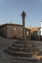 Pillory in the main square of historic portuguese village Royalty Free Stock Photo