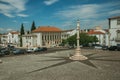 Pillory on square with old buildings at Estremoz Royalty Free Stock Photo