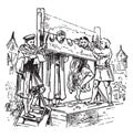 Pillory, vintage illustration