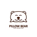 Pillow bear logo icon illustration simple cute style Royalty Free Stock Photo