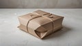 Pillow box gift packaging on neutral surface, white matte texture and no text applied Royalty Free Stock Photo