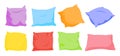 Pillow color cushion rainbow cartoon set vector