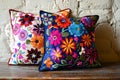 Chiapas Embroidered Pillow - Mexico