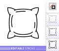 Pillow cushion pillowcase thin line vector icon