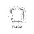 Pillow engraving style vector illustration