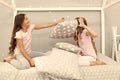 Pillow fight pajama party. Sleepover time for fun. Best girls sleepover party ideas. Soulmates girls having fun