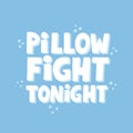 Pillow fight tonight quote. Hand drawn vector lettering for pajama party invitation design